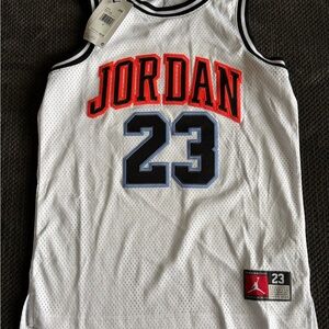 Jordan Bright Crimson and Black Mesh Basketball Jersey